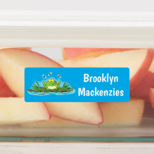 Cute green hungry frog cartoon personalized