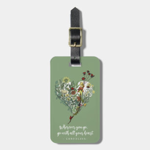 Cute Green Lady Bug Inspirational Adventure Quote  Luggage Tag