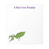 Cute green leaf insect cartoon illustration