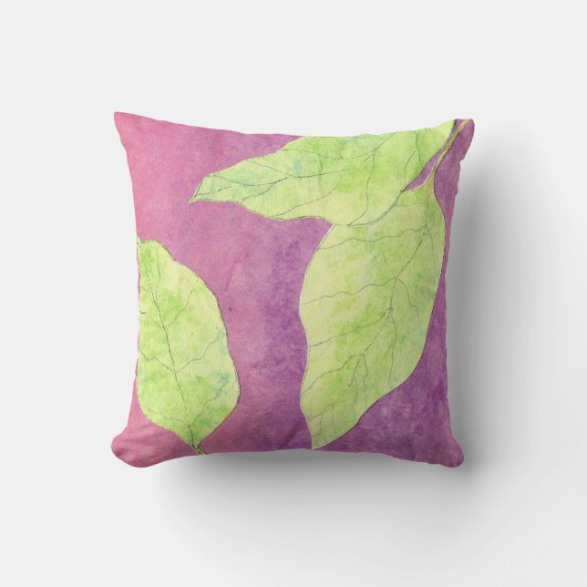 CUTE GREEN LEAVES  pillow (Front)