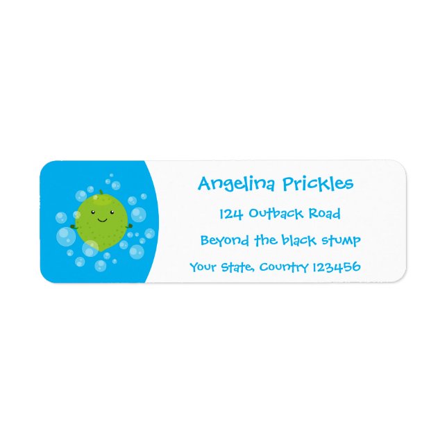 Cute green lime bubbles cartoon illustration (Front)