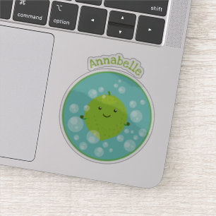 Cute green lime bubbles cartoon illustration