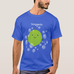 Cute green lime bubbles cartoon illustration T-Shirt