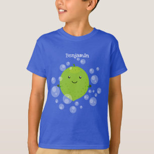 Cute green lime bubbles cartoon illustration T-Shirt