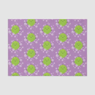 Cute green lime bubbles cartoon illustration tissue paper