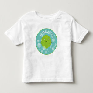 Cute green lime bubbles cartoon illustration toddler t-shirt