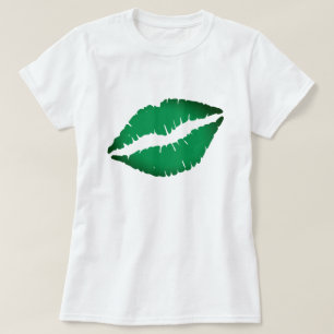 Cute Green Lips Kiss Me I'm Irish St Patrick Day T-Shirt