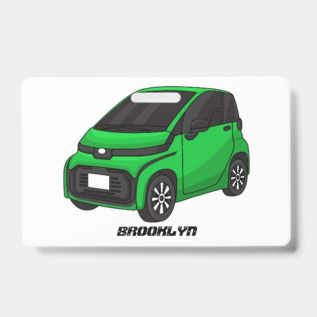 Cute green micro sized car badge (Front)