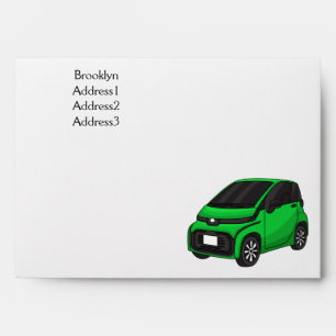 Cute green micro sized car  envelope
