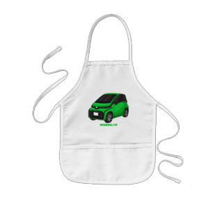 Cute green micro sized car kids apron