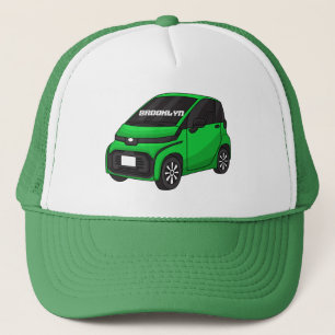Cute green micro sized car  trucker hat