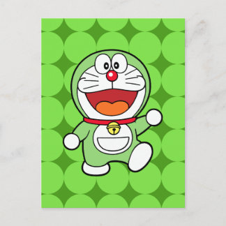 Cute Green Mini Doraemon Anime Postcard