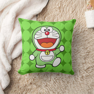 Cute Green Mini Doraemon Anime Throw Pillow
