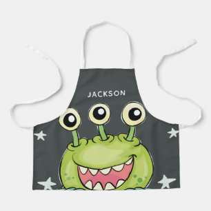 Cute Green Monster Personalized Apron