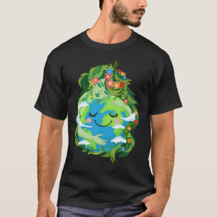 Cute Green Mother Gaia Save Our Planet Earth Day W T-Shirt
