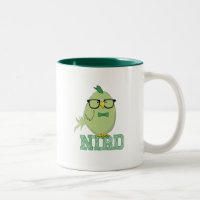 Cute Green Nerd Bird with Glasses 