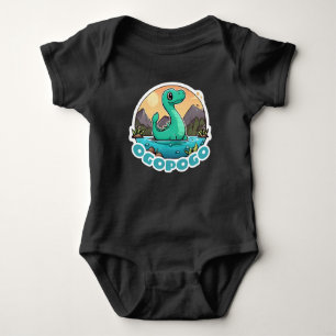 Cute Green Ogopogo the Okanagan Lake Monster Baby Bodysuit