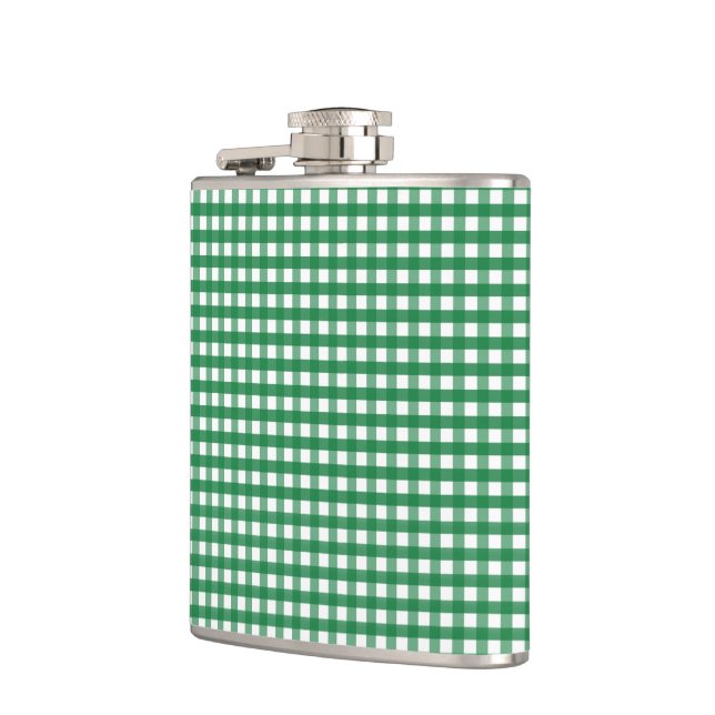 Cute Green Plaid Hip Flask (Left)