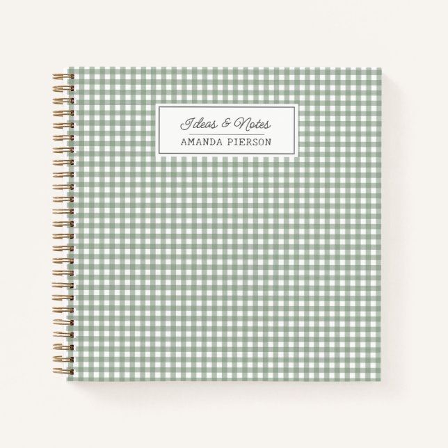 Cute Green Plaid Livre d'idées familiales personna (Devant)