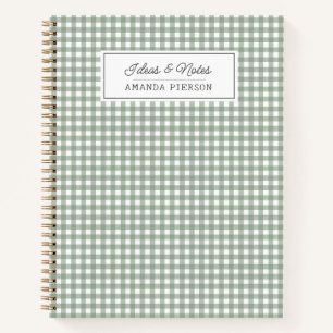 Cute Green Plaid Personalized Family Ideas Book