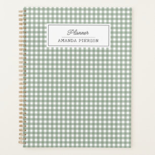 Cute Green Plaid Personalized Ideas Book Planner
