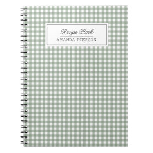 Cute Green Plaid Personnalisé Family Recette Livre