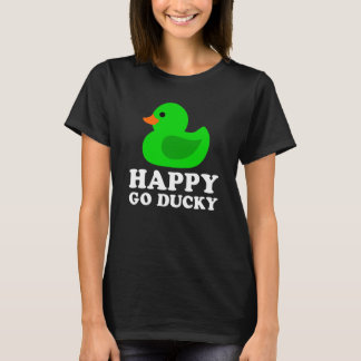 Cute Green Rubber Duck Lucky Go Ducky Pun 1 T-Shirt