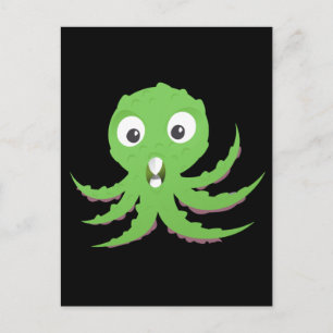 Cute Green Sea Monster Postcard