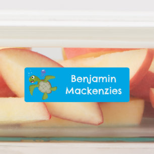 Cute green sea turtle happy cartoon personalized