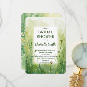 Cute Green Spring Flower Wildflower Bouquet Thank You Card