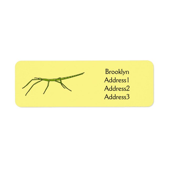 Cute green stick insects with happy faces cartoon (Front)