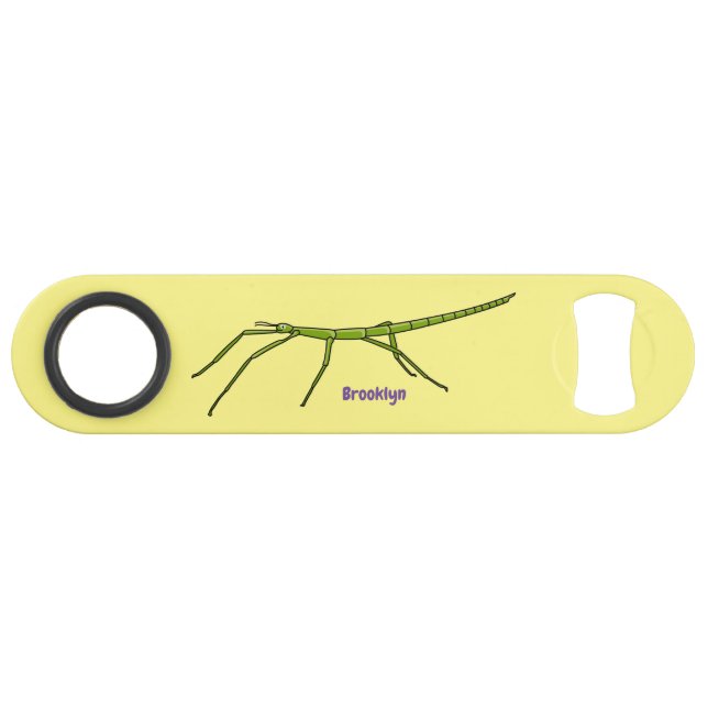Cute green stick insects with happy faces cartoon (Devant (Horizontal))