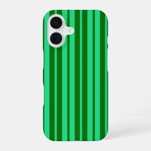 Cute Green Stylish Stripes Pattern Design iPhone 16 Case
