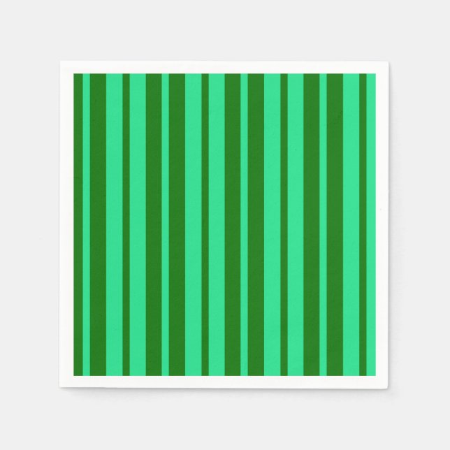 Cute Green Stylish Stripes Pattern Design  Napkin (Front)