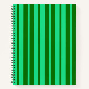 Cute Green Stylish Stripes Pattern Design Notebook