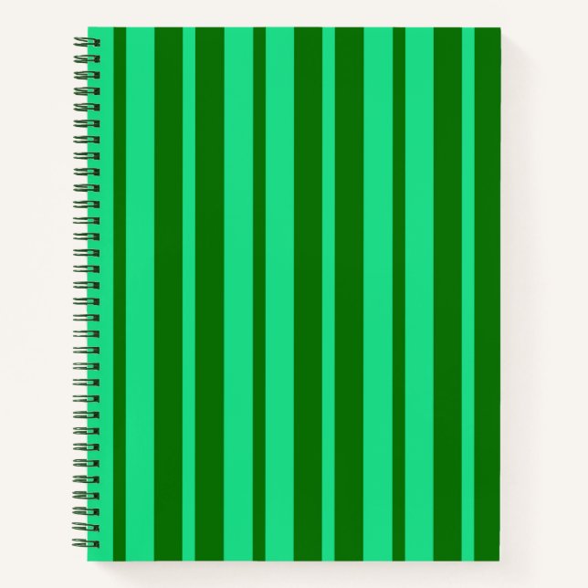 Cute Green Stylish Stripes Pattern Design  Notebook (Front)