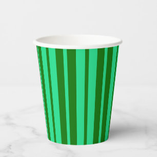 Cute Green Stylish Stripes Pattern Design Paper Cups