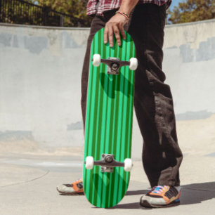 Cute Green Stylish Stripes Pattern Design  Skateboard