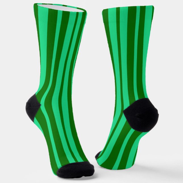 Cute Green Stylish Stripes Pattern Design  Socks (Creator Uploaded)