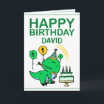 Cute Green T-Rex Dinosaur Grandson 1st Birthday Card<br><div class="desc">Cute Green T-Rex Dinosaur Grandson 1st Birthday, this design is for anyone looking for something nice for a little boy on his 1st birthday. If you're looking for 1st birthday invitations, especially for your grandson, this one is perfectly what you need. The design features a cute dinosaur wearing a bow...</div>