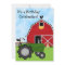 Cute Green Tractor, Red Barn and Cow Farm Birthday