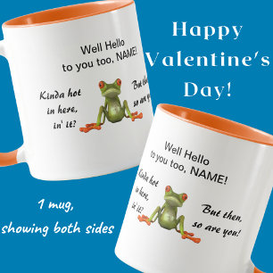 Cute green tree frog funny mug