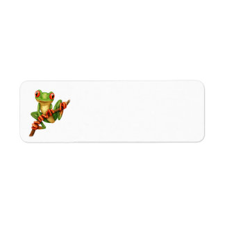 Cute Green Tree Frog on a Branch