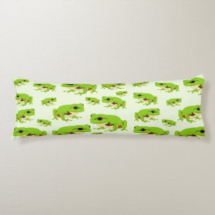 Cute Green Tree Frog Pattern Body Pillow