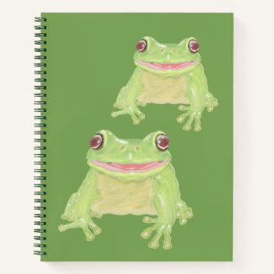 Cute Green Tree Frog - transparent.  Notebook