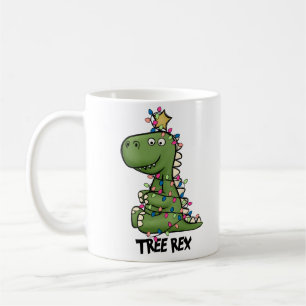 Cute Green Tree Rex Dino Merry Christmas Coffee Mug