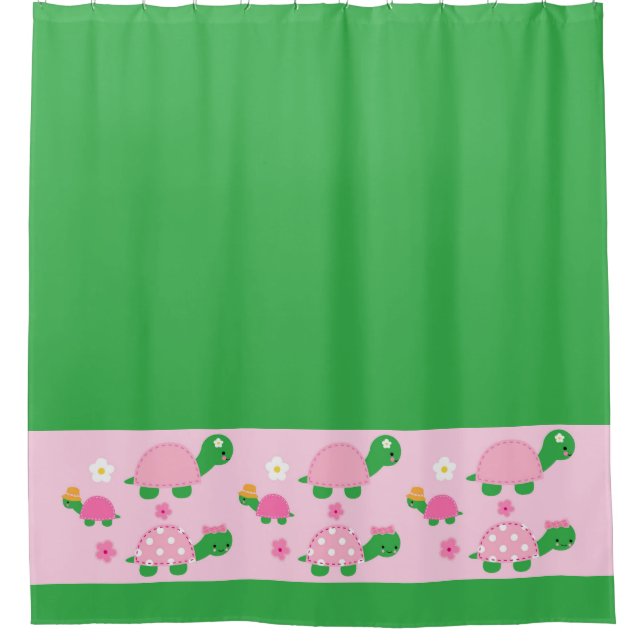 Cute Green Turtle on Colourful Pink (Front)
