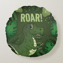 Cute Green Tyrannosaurus Rex Dinosaur & Roar Text