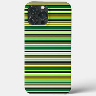Cute green white stripes iPhone 13 pro max case