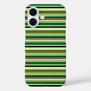 Cute green white stripes iPhone 16 case
